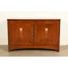 Console in rovere intarsiato della collezione Stickley Harvey Ellis, stile Mission Arts & Crafts, o Med
