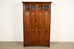 Stickley Harvey Ellis Collection Mission Arts & Crafts Inlaid Oak Armoire