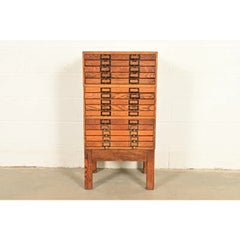 Antique Arts & Crafts 15-Drawer Flat Cabinet, Circa 1900
