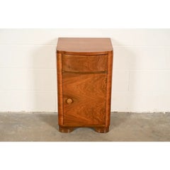 Donald Deskey Style Art Deco Burl Wood Nightstand, Circa 1930s