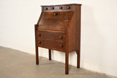 Stickley Brothers Style Antique Mission Oak Arts & Crafts Drop Front Desk