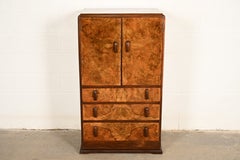 Cassettiera da uomo in legno di radica in stile Art Déco di Donald Deskey, anni '30 circa