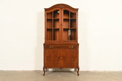Romweber French Provincial Louis XV Walnut Breakfront Bookcase, Circa 1930s