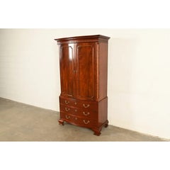 Baker Furniture Georgian Flame Mahogany Armoire Dresser or Media Cabinet