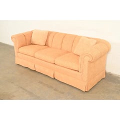 Baker Furniture English Traditional Custom Upholstered Roll Arm Sofa