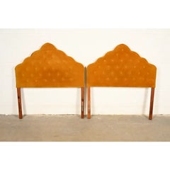 Grosfeld House Style Mid-Century Hollywood Regency Twin Headboards, Pair