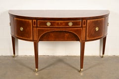 Baker Furniture Federal Inlaid Mahogany Demilune Sideboard Credenza