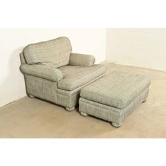 Modern Upholstered Oversized Lounge Chair With Ottoman