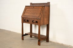 Stickley Brothers Style Antique Mission Oak Arts & Crafts Drop Front Desk