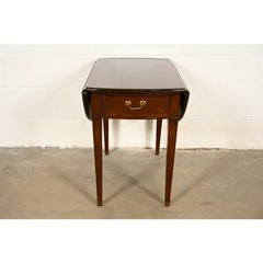 Georgian Cherry Wood Drop Leaf Pembroke Side Table, Circa 1970s
