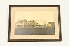 Andrew Wyeth, « The Mill » : lithographie originale encadrée, vers les années 1970