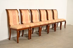 Baker Furniture Style Regency Carved Mahogany Dining Chairs, Set of Six