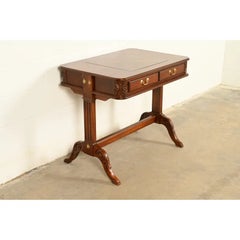 Baker Furniture Style American Empire Carved Mahogany Game Table, Circa 1970s