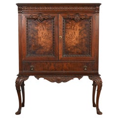 Berkey & Gay Style Antique Chippendale Carved Walnut Bookcase, Circa 1920s