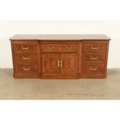 Drexel Heritage Hollywood Regency Burl Wood Dresser, Newly Refinished