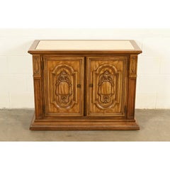 French Regency Louis XVI Pecan Wood Sideboard Buffet by Stanley, Circa 1960s