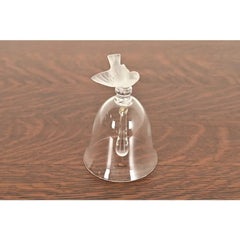 Lalique "Pinsons" Art Deco Frosted Sparrow Crystal Table Bell
