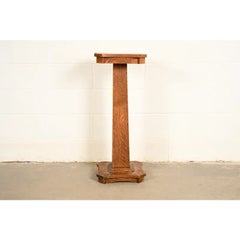 Stickley Brothers Style Mission Tiger Oak Arts & Crafts Plant Stand, Circa 1910