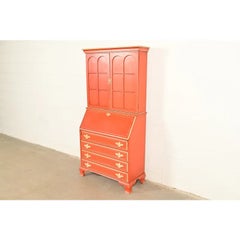 Baker Furniture Style Georgian Bureau Drop Front Secretary Desk, Circa 1970s