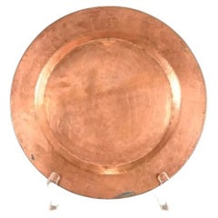 Piatto o vassoio da portata in rame martellato in stile Roycroft Arts & Crafts