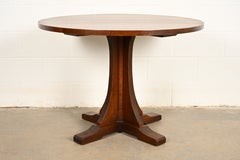 Stickley Mission Oak Arts & Crafts Pedestal Center Table or Breakfast Table