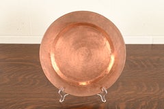 Roycroft Style Arts & Crafts Hammered Copper Charger Plate or Tray