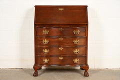 Chippendale Solid Mahogany Drop Front Secretary Desk by Jasper Cabinet Co.