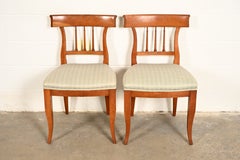 Kindel Furniture Regency Solid Cherry Wood Klismos Side Chairs, Pair