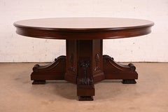 R. J. Horner Style Victorian Mahogany Pedestal Dining Table, Newly Refinished