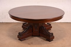R. J. Horner Style Victorian Mahogany Pedestal Dining Table, Newly Refinished