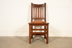 Limbert – Antiker „Mission Oak“-Stuhl im Arts-and-Crafts-Stil (Beistell- oder Esszimmerstuhl), um 1910