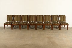 Henredon French Empire Carved Mahogany Dining Chairs, Set of Eight