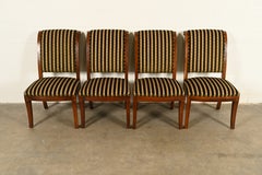 Henredon French Empire Carved Mahogany Dining Chairs, Set of Four