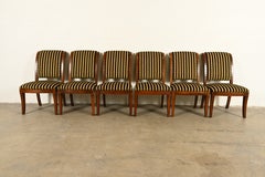 Sillas de comedor de caoba tallada estilo Imperio francés de Henredon, juego de seis