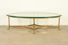 LaBarge Hollywood Regency Brass and Glass Cocktail Table, Circa 1960s
