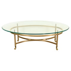 Mesa de centro de latón y cristal «Hollywood Regency» de LaBarge, de alrededor de los años 60