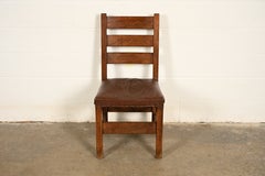 Gustav Stickley Mission Oak Arts & Crafts-Beistellstuhl oder Esszimmerstuhl, um 1910
