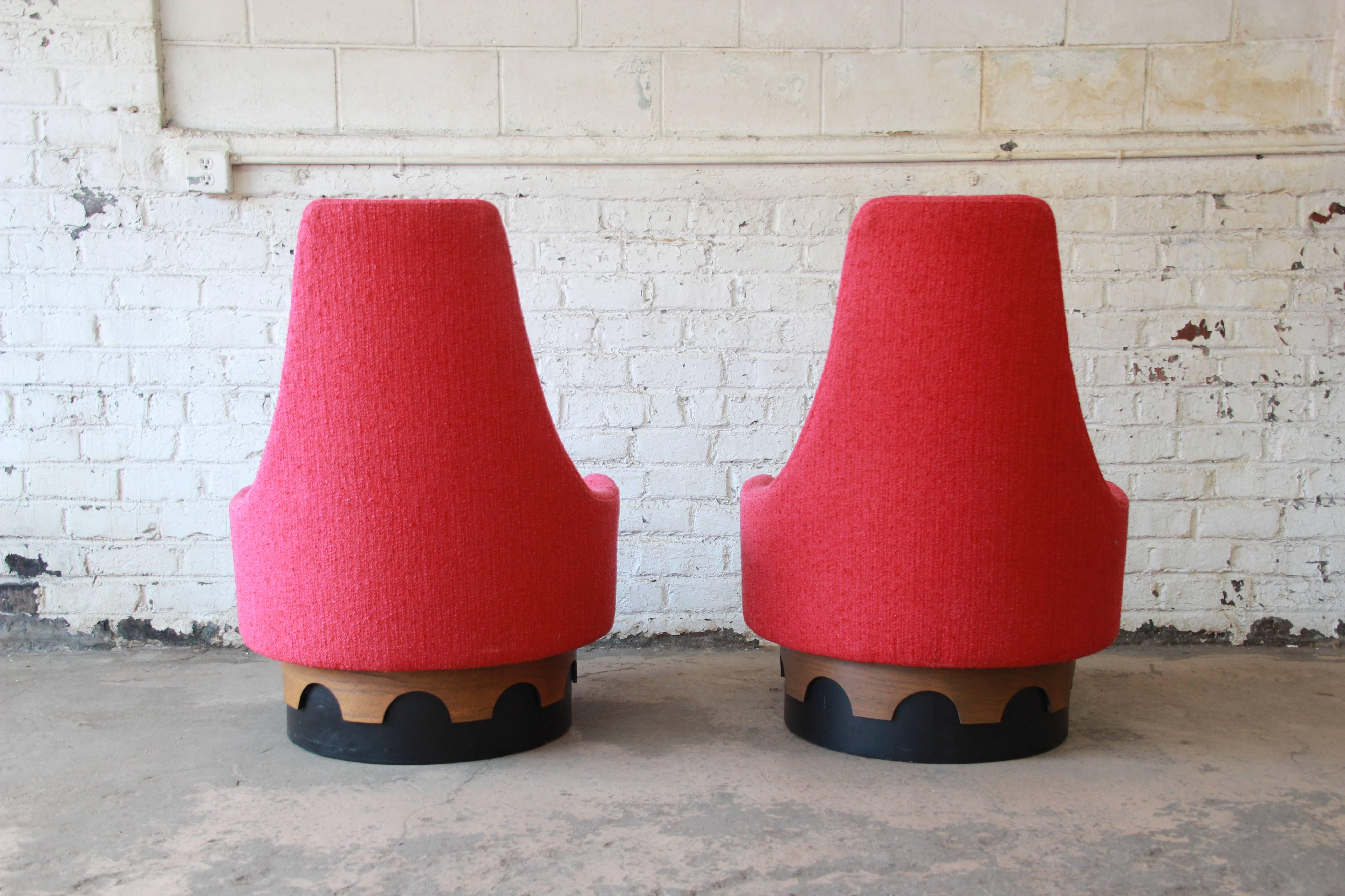 Mid-Century Modern Adrian Pearsall High Back Swivel Chairs, 1960s