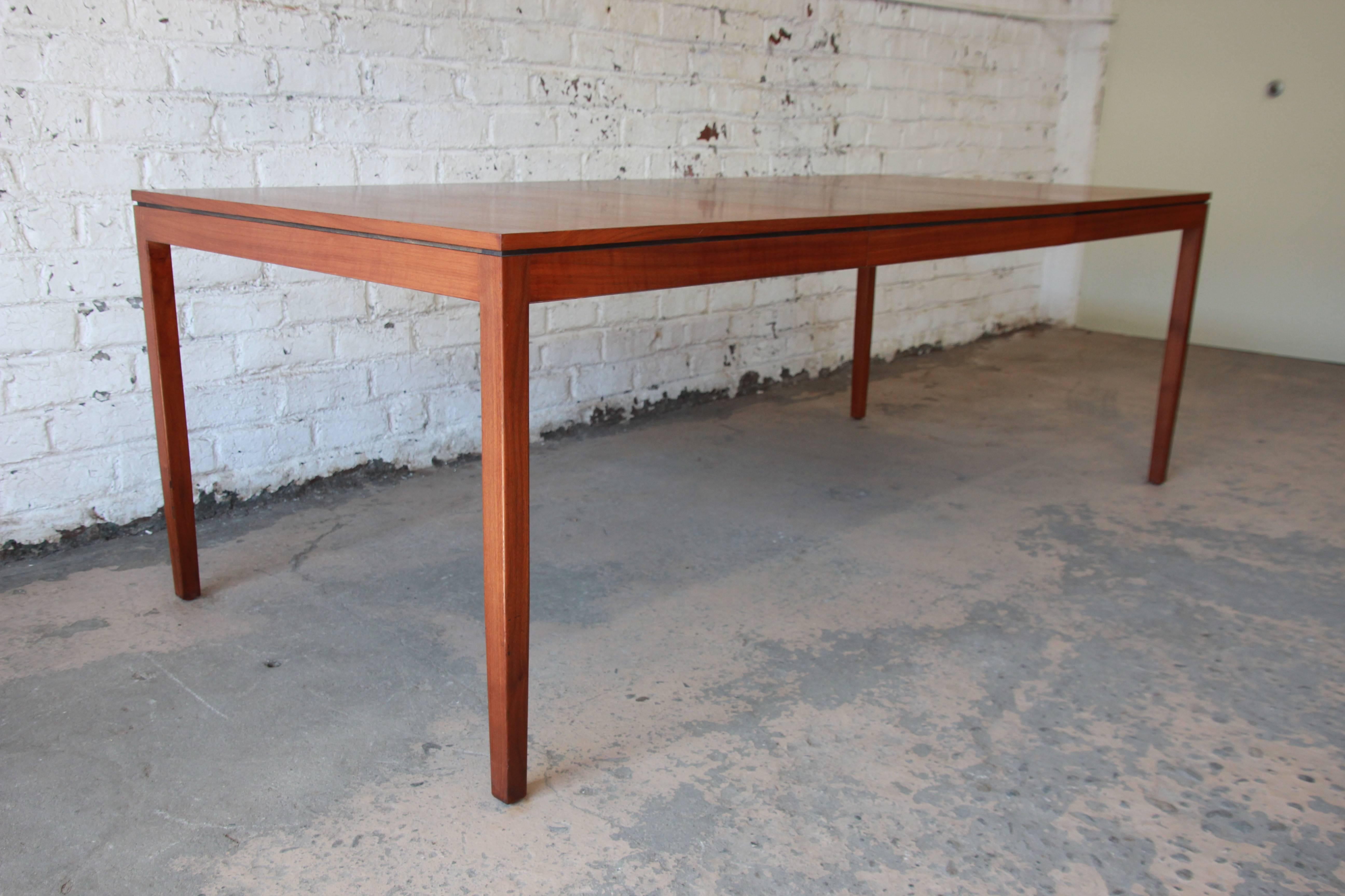 Mid-Century Modern Florence Knoll for Knoll International Walnut Extension Dining Table, 1957