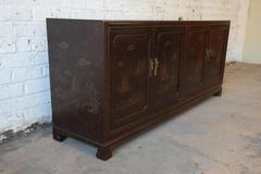 Mario Buatta for John Widdicomb Faux Tortoise Shell Chinoiserie Sideboard Buffet
