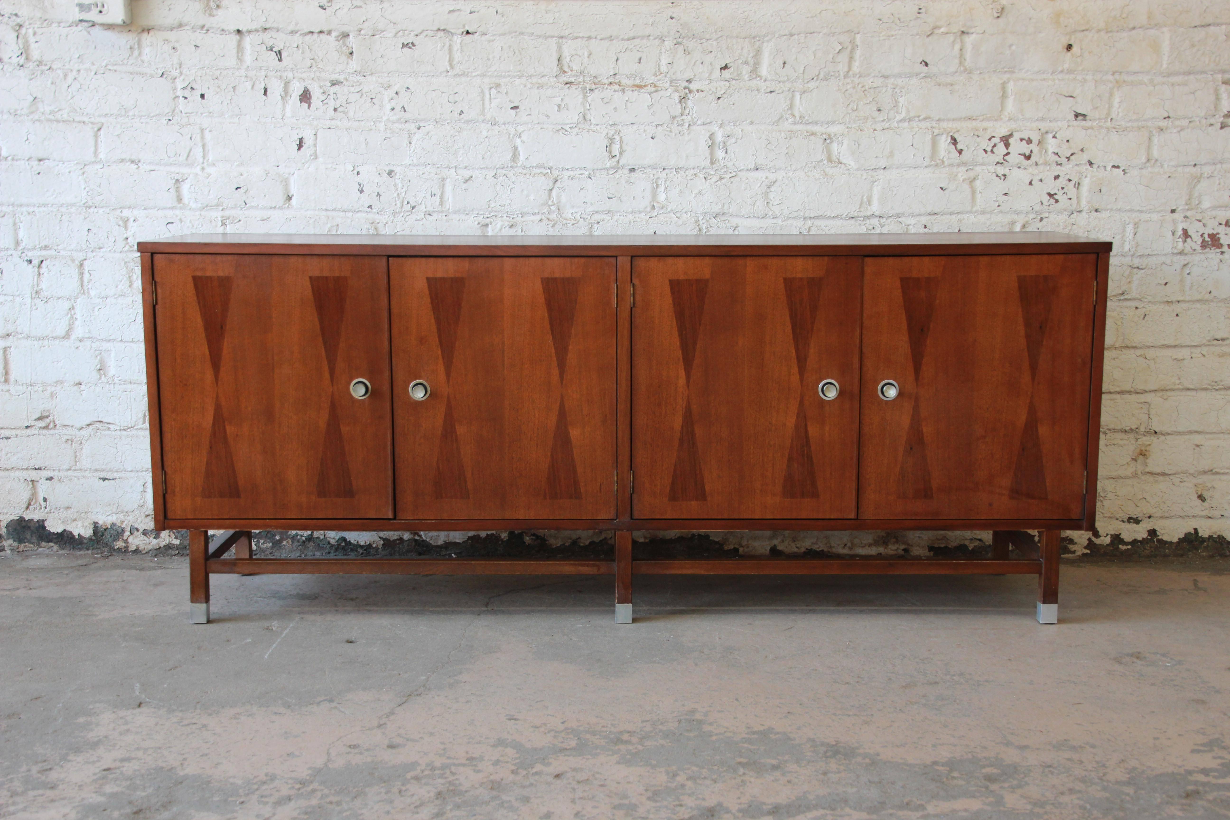 Stanley Mid-Century Modern Walnut and Rosewood Wall Unit, 1960s 1