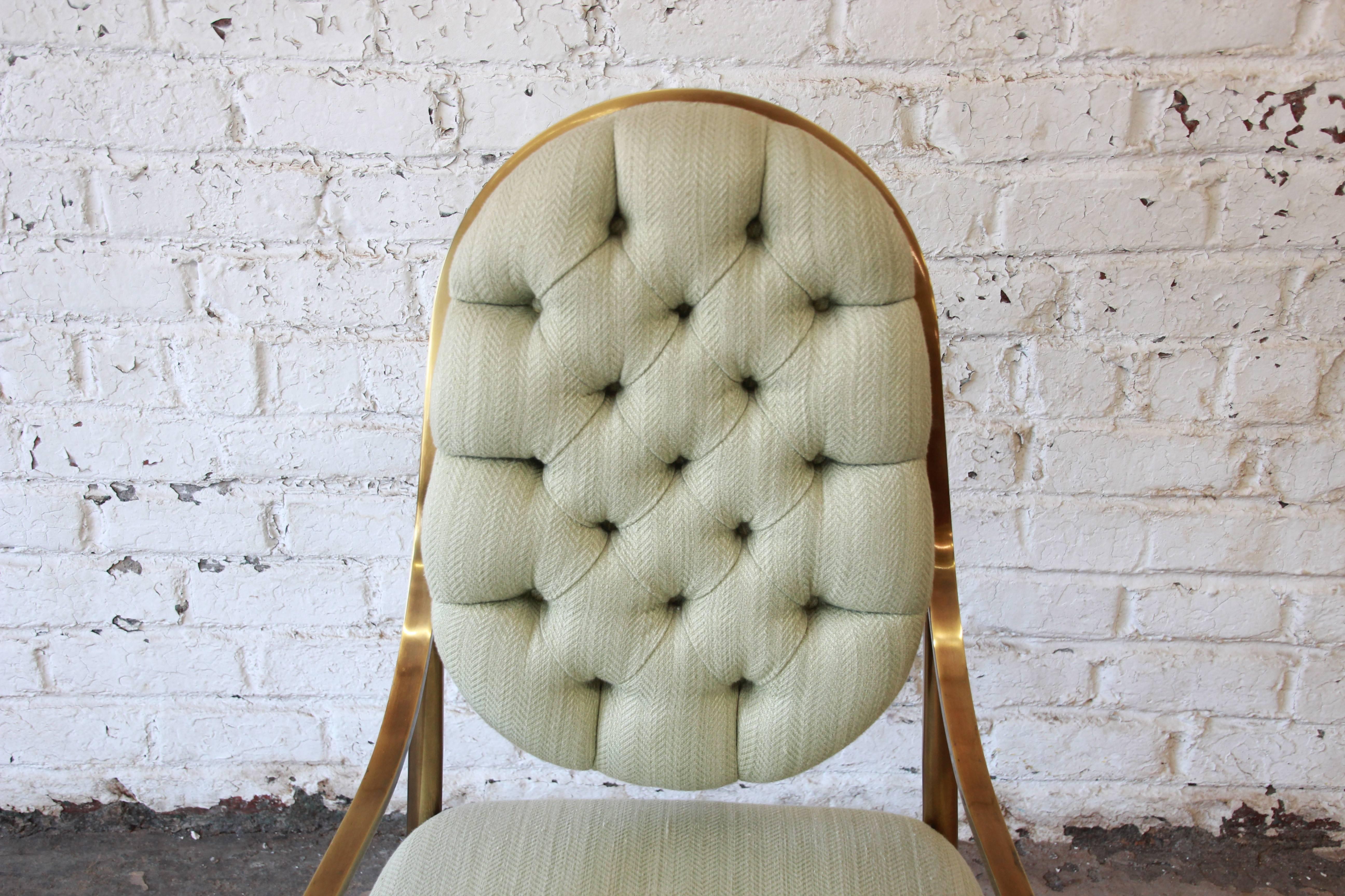 Mastercraft Brass Regency Dining Chairs, Set of Six, circa 1970s 3