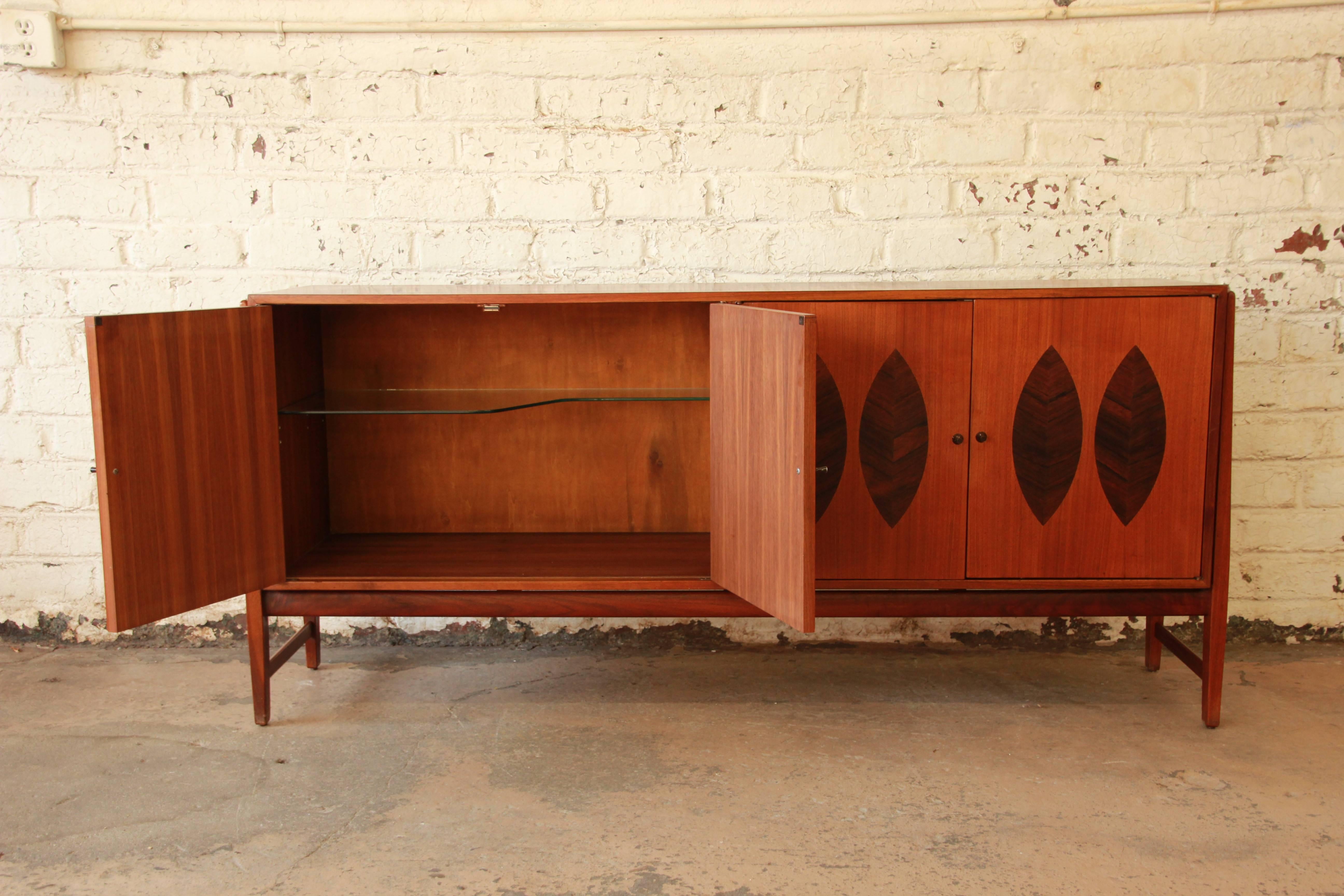 Mid-20th Century Kipp Stewart for Calvin Walnut and Rosewood Credenza