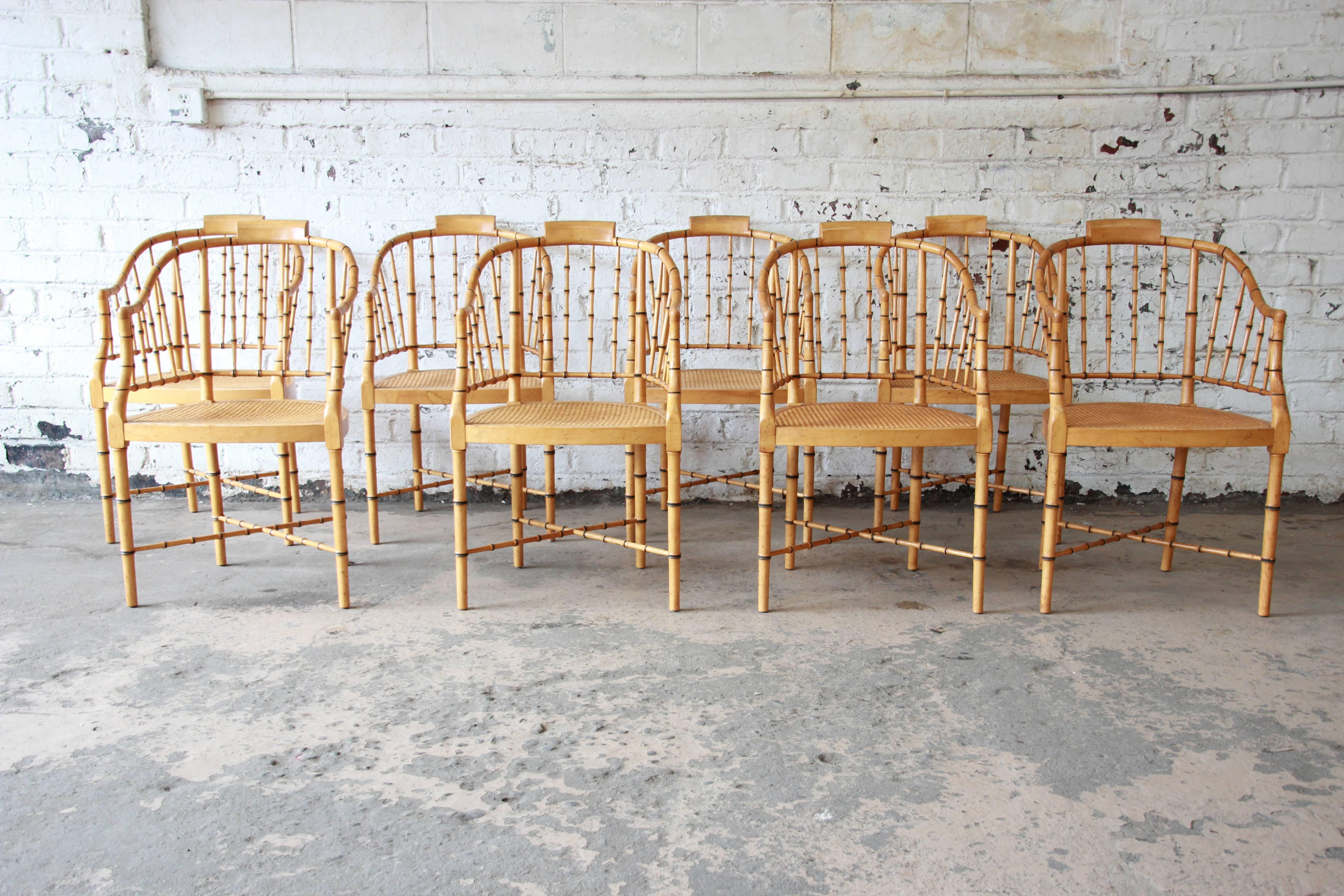 American Regency Bamboo Chairs by Baker Furniture