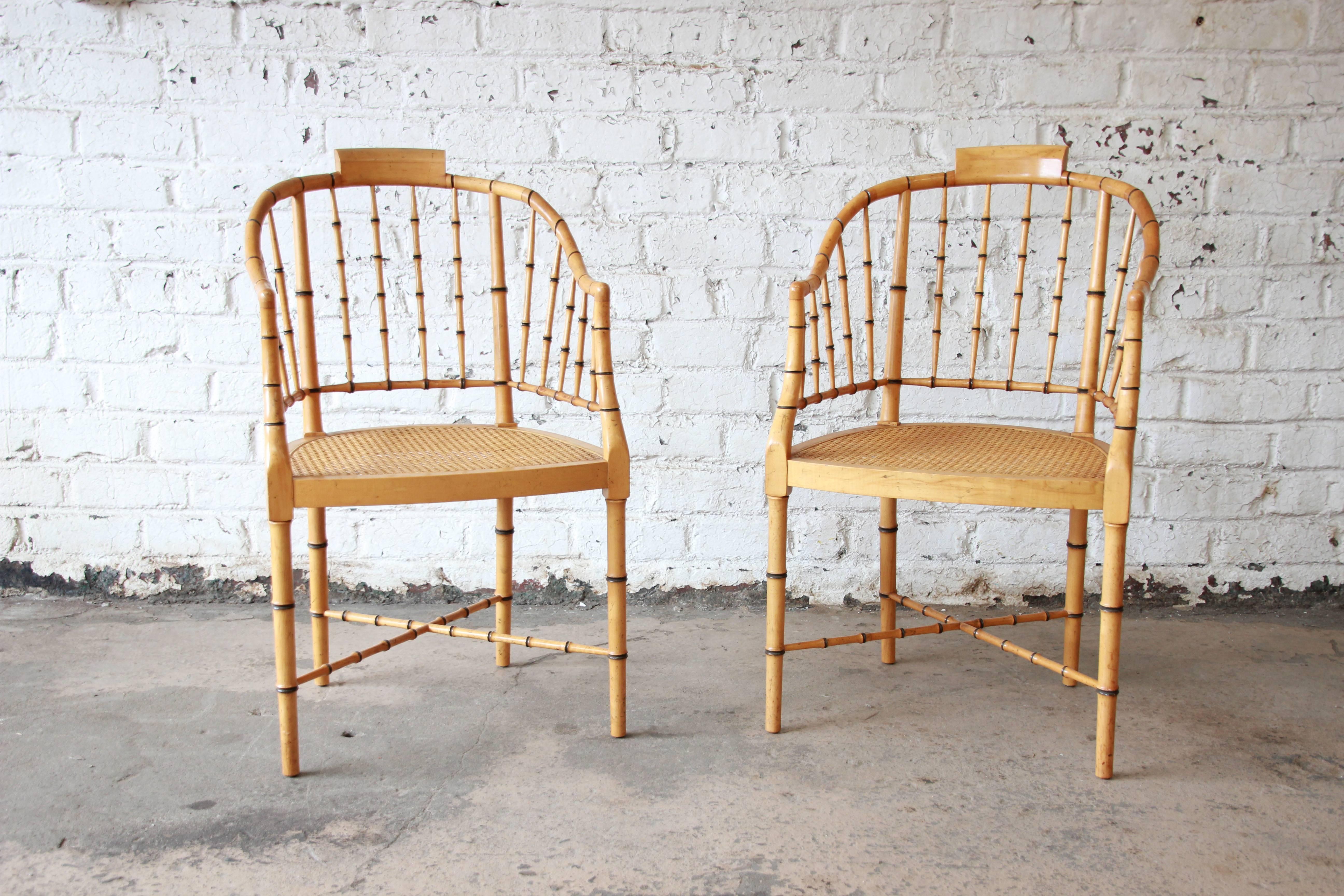 Regency Bamboo Chairs by Baker Furniture 2