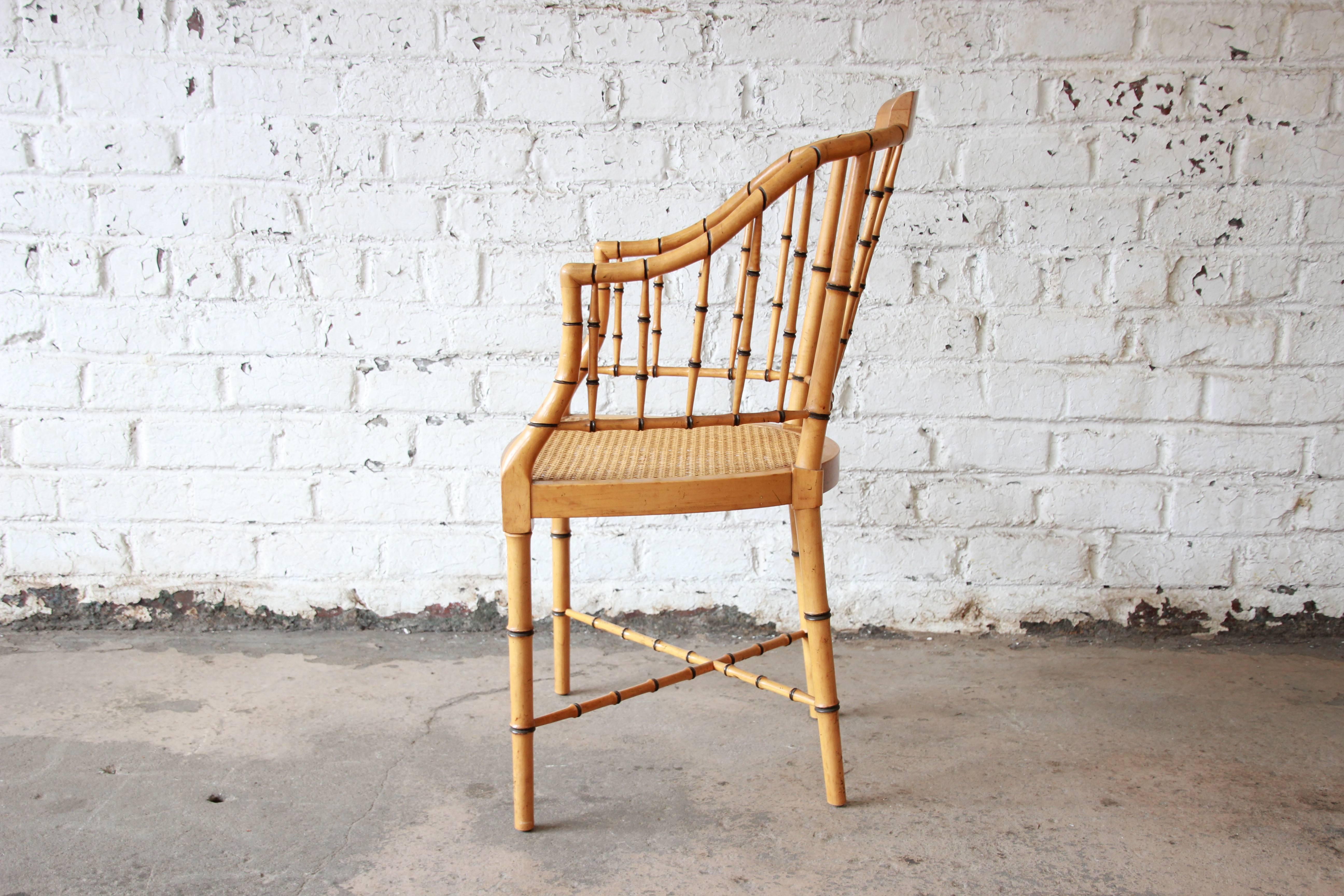 Faux Bamboo Regency Bamboo Chairs by Baker Furniture