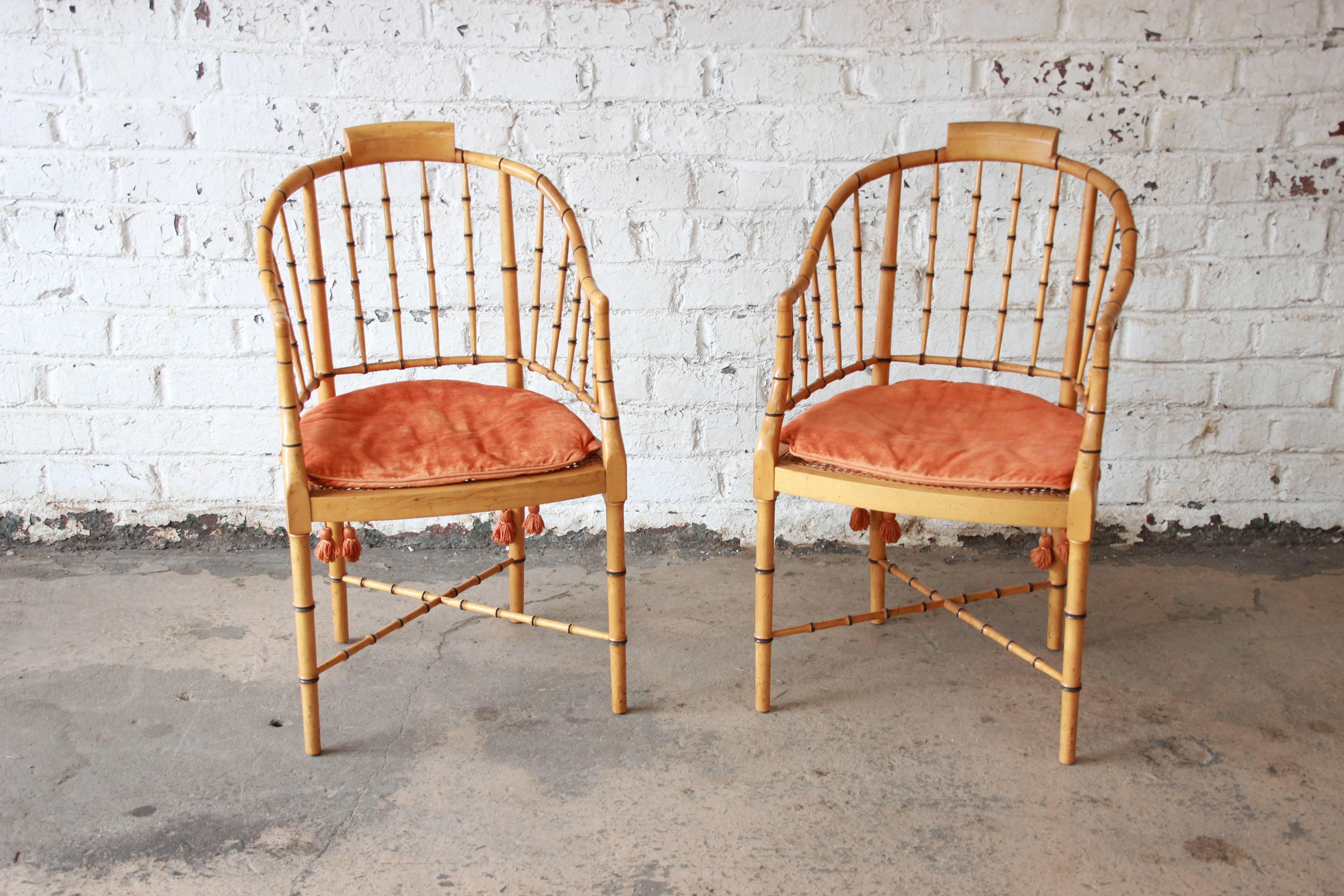 Regency Bamboo Chairs by Baker Furniture 3