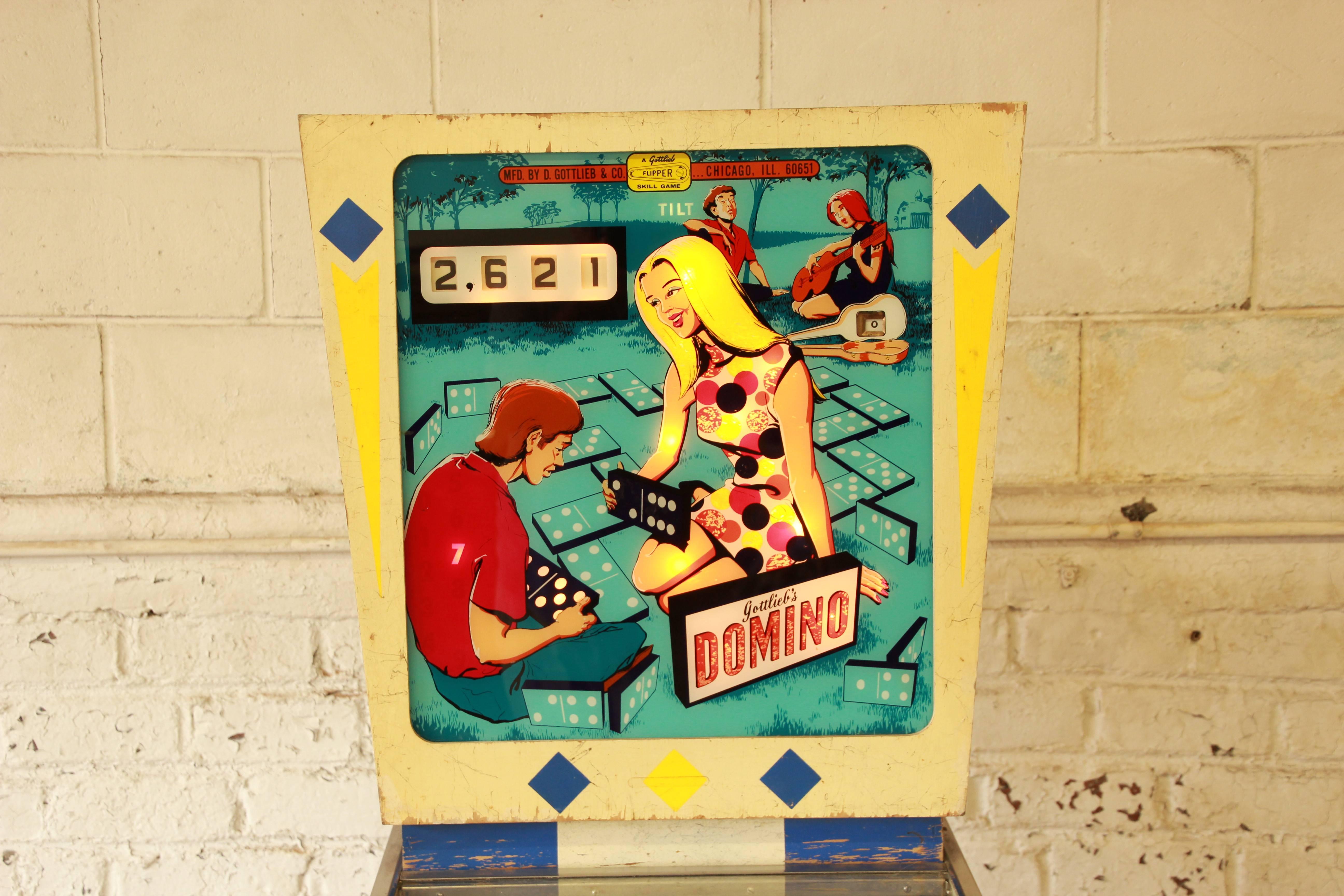 1968 Gottlieb Domino Pinball Machine In Good Condition In South Bend, IN