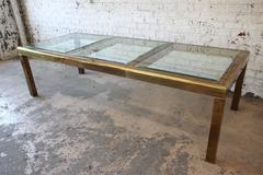 Mastercraft Brass and Glass Extension Dining Table