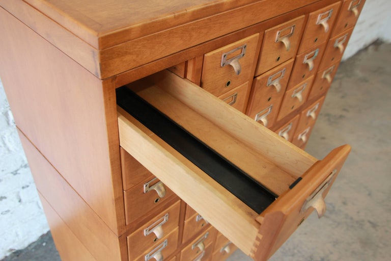 MidCentury Restored 40Drawer Library Card Catalog at 1stDibs